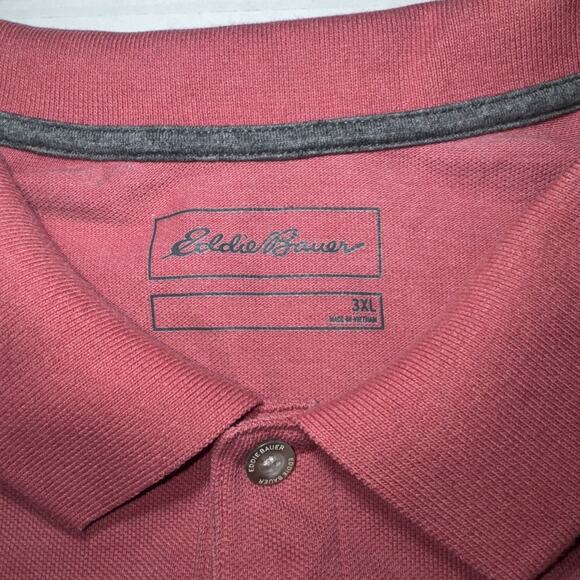 EDDIE BAUER 3XL TALL SHORT SLEEVE SALMON COLOR SHORT SLEEVE 2 BUTTON UP COLLARED - Picture 2 of 9